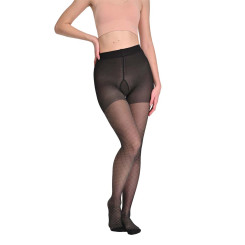 Колготки компрессионные Soloventex, 1 класс, 80 DEN, закрытый носок, черный меланж с рисунком, арт. 611-115/611-125